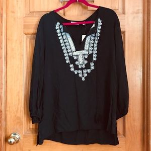 NWT New York & Co Embroidered Tunic Boho Top